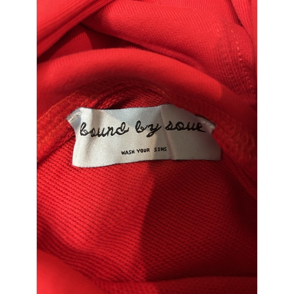 Bound by Soul Varsity Shooter Men's Red Size L Letterman Hoodie Sweatshirt NWOT - Picture 6 of 8